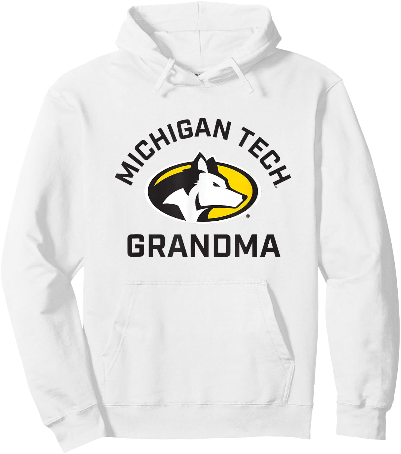 Michigan Tech Huskies Arched Grandma Hoodie - Hoodie | White