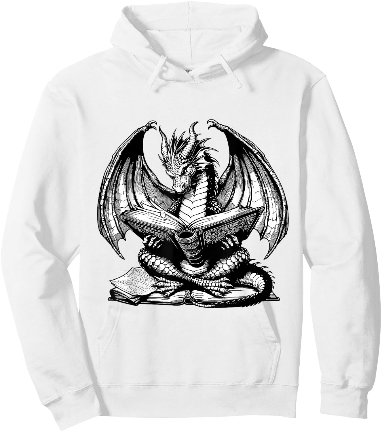 Dragon Reading Book Bookworm Books Dragon Lover Learning Hoodie - Hoodie | White