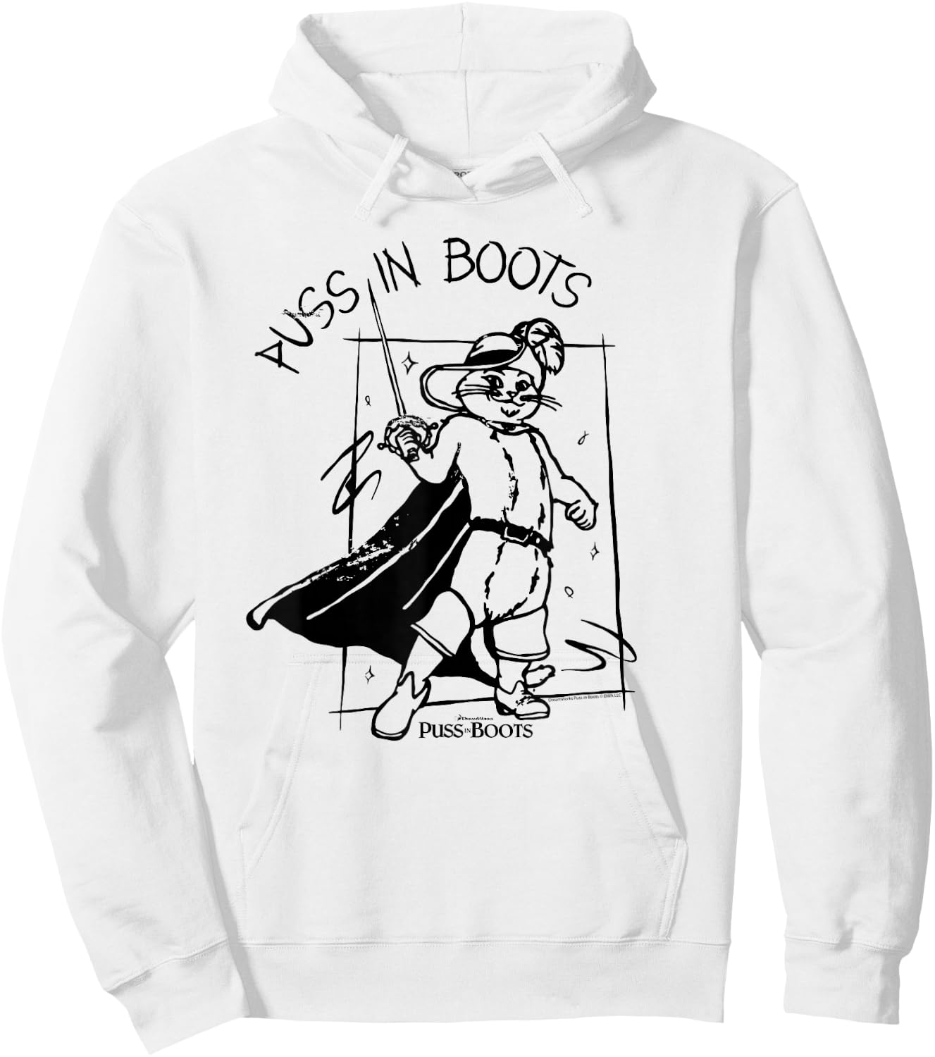 DreamWorks Puss in Boots Sketch Hoodie - Hoodie | White