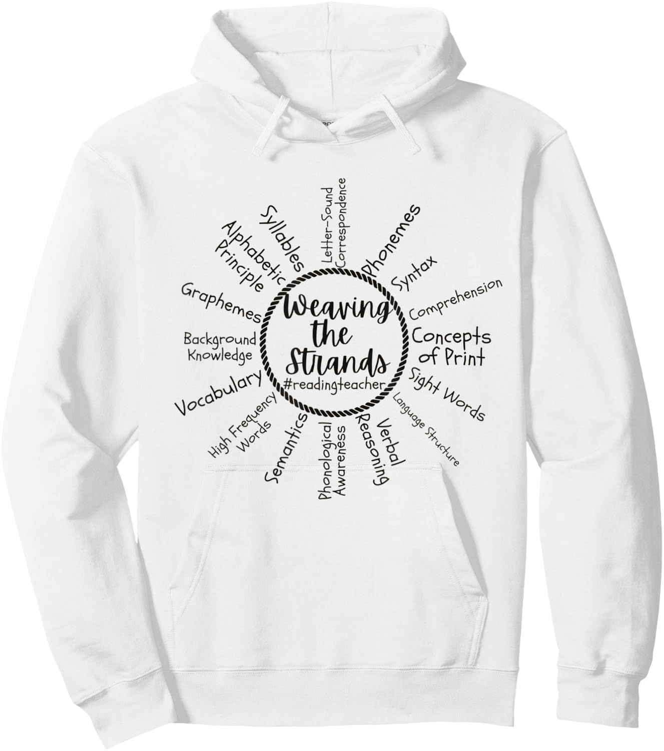 Science of Reading Teacher Phonics Reading Interventionist Hoodie - Hoodie | White
