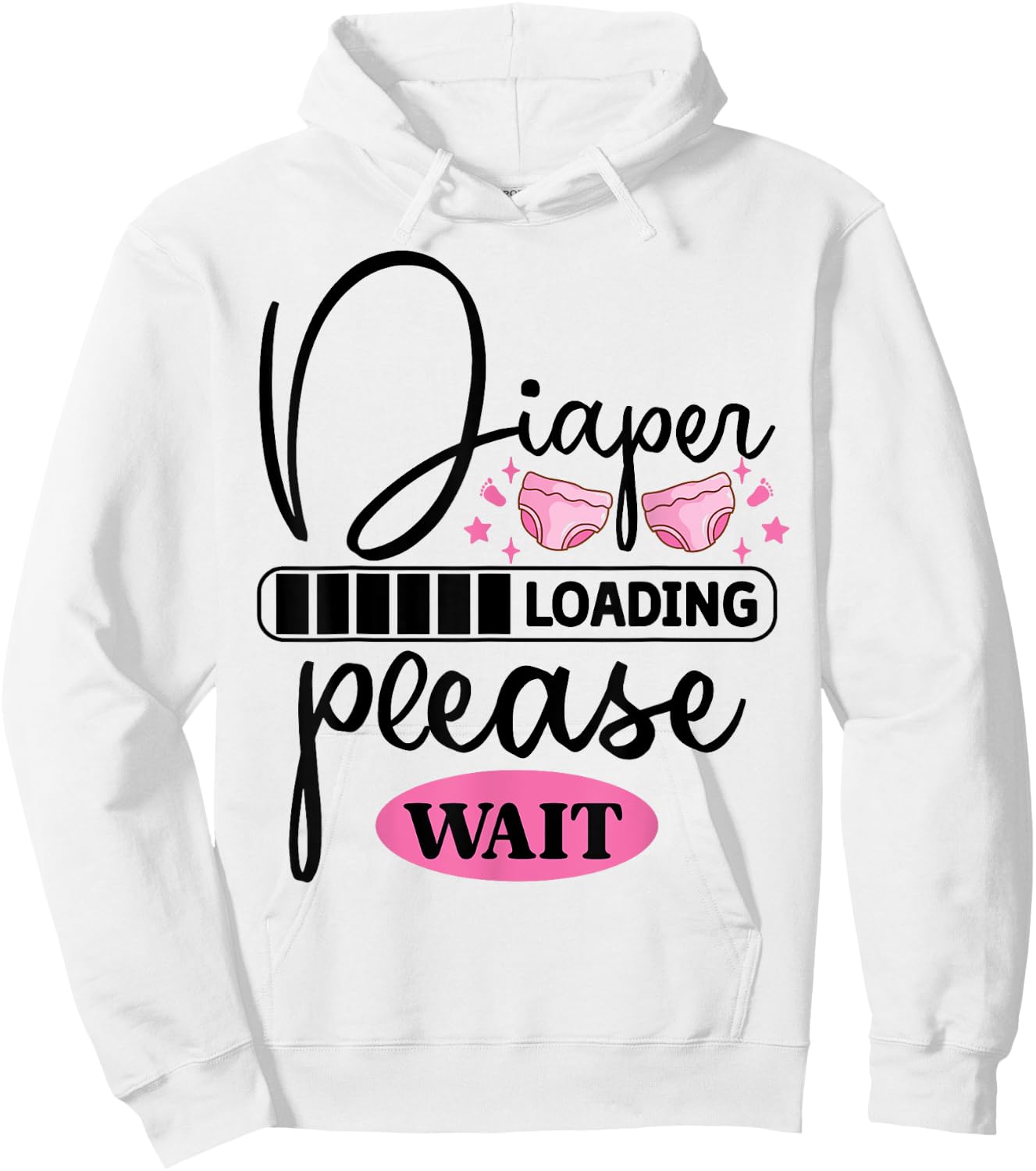 Funny Diaper Loading Please Wait Hoodie - Hoodie | White