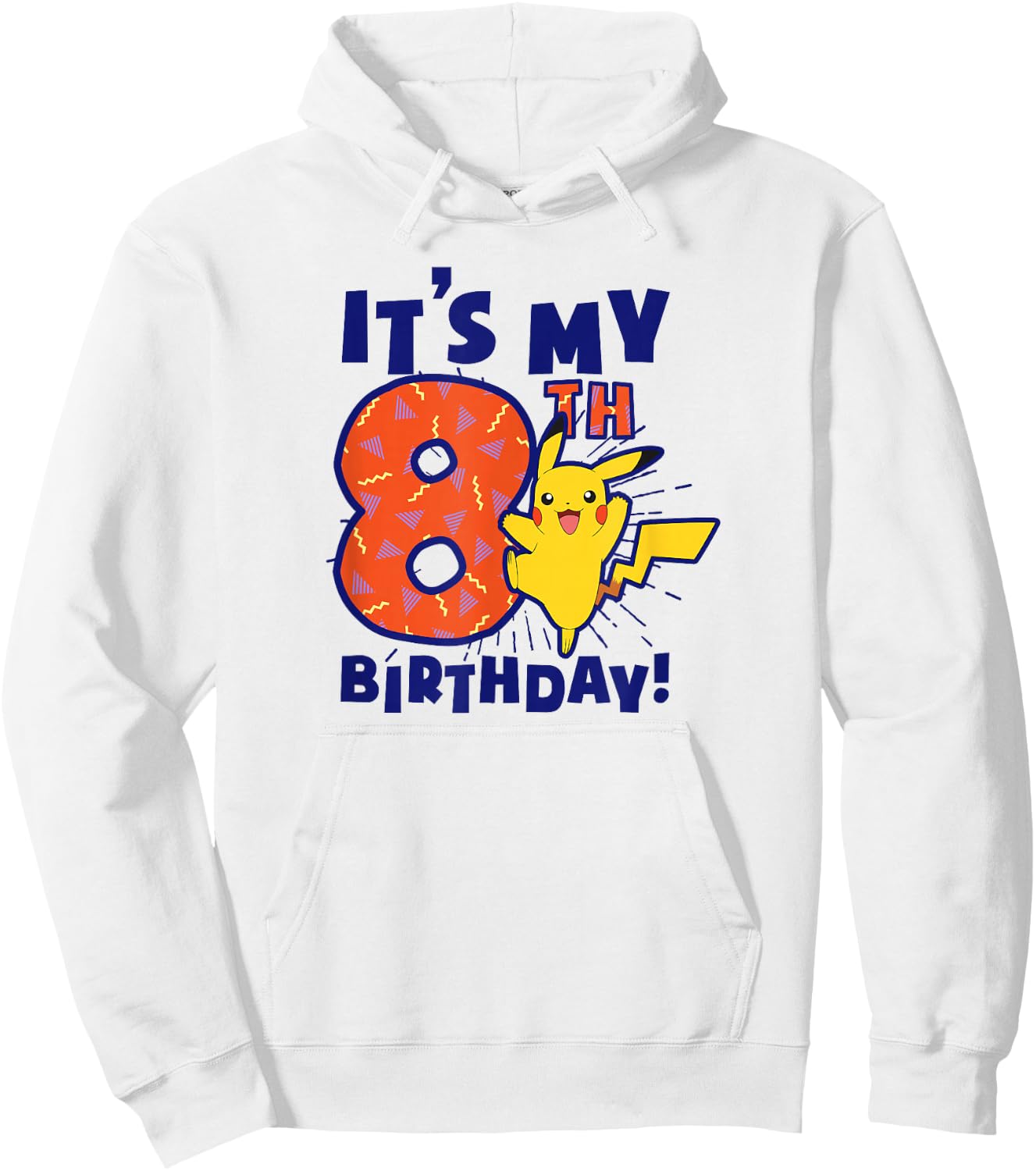 Pokémon Pikachu It's My 8th Birthday Awesome Celebration Hoodie - Hoodie | White