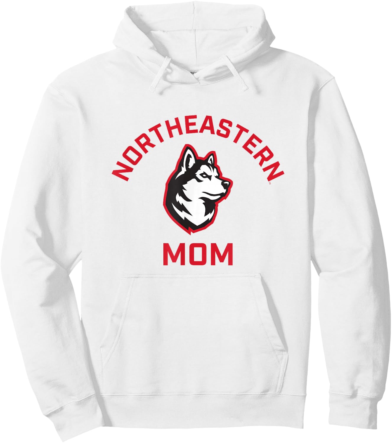 Campus Lab Northeastern University NEU Huskies Arched Mom - Grey, -Adults, Short Sleeve, , Small Hoodie - Hoodie | White