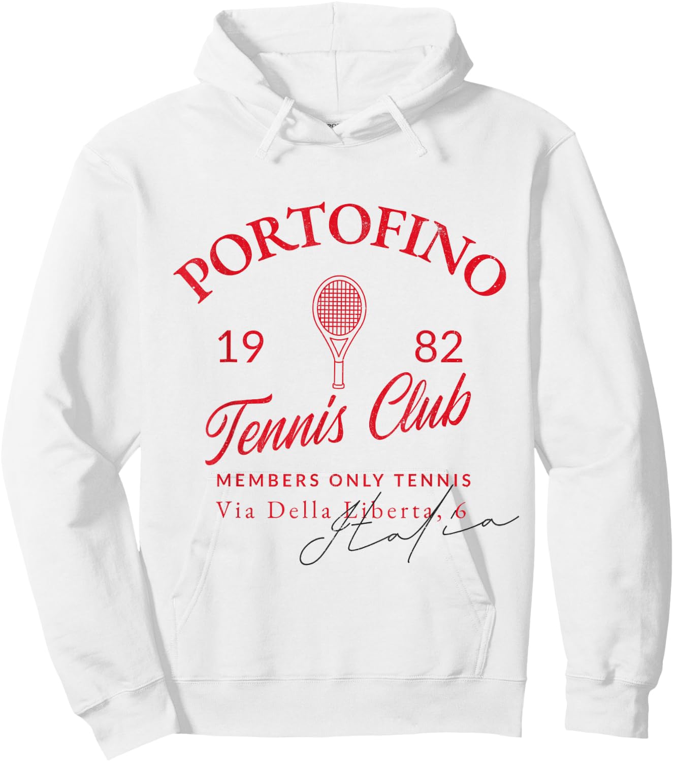 Portofino Tennis Club Italy Vintage Sport Aesthetic Hoodie - Hoodie | White