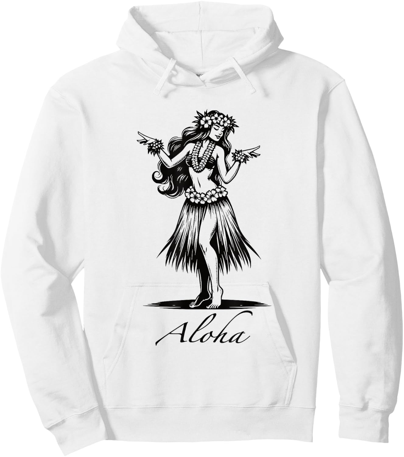 Aloha Hawaii Hawaiian Vintage Wahine Hula Dance Dancer Girl Hoodie - Hoodie | White