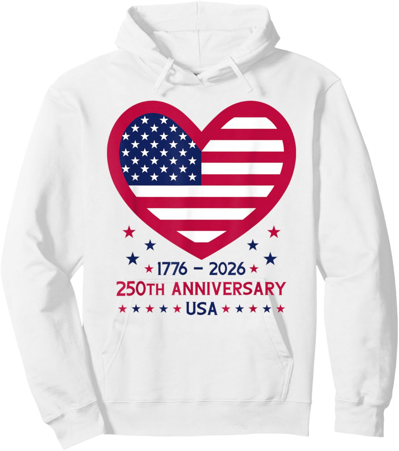 250th Anniversary USA American Flag Heart 250 Years America Hoodie - Hoodie | White