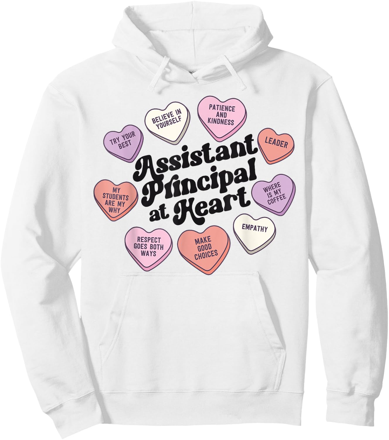 Assistant Principal At Heart Valentines Day Hoodie - Hoodie | White