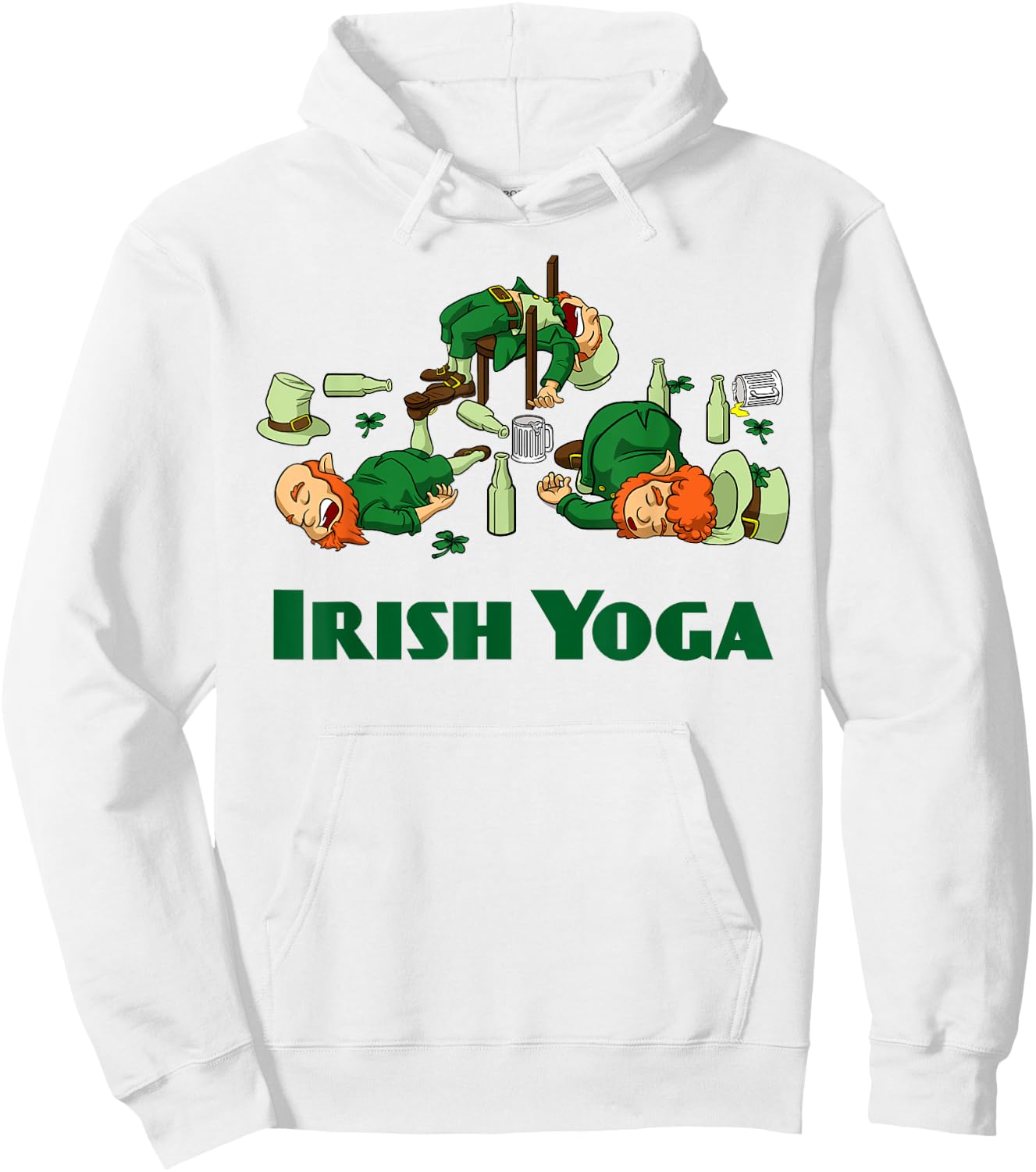 Irish Yoga Funny St. Patrick's Day Party Leprechaun Matching Hoodie - Hoodie | White
