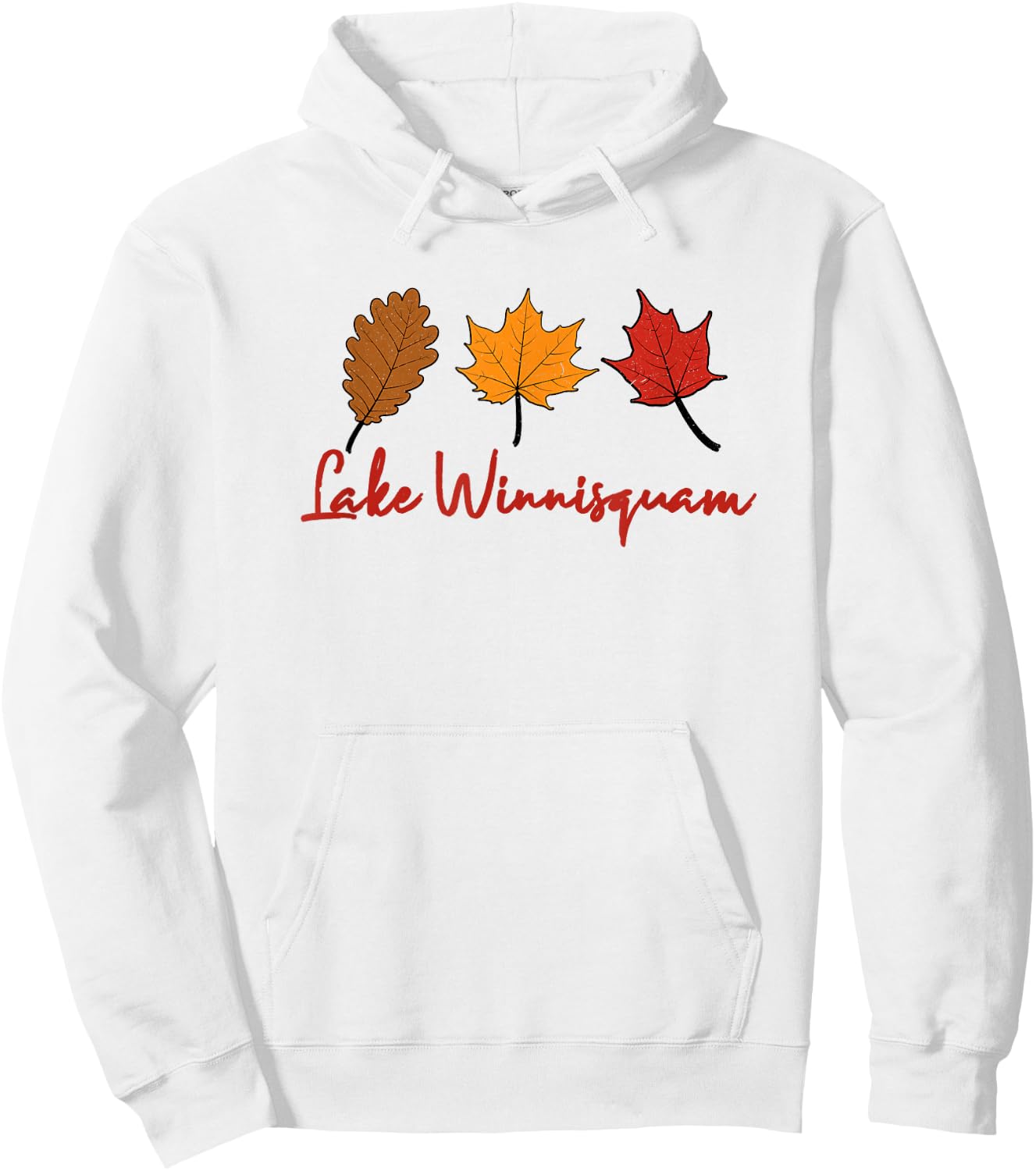 Lake Winnisquam Fall Foliage Autumn Leaf Peeping Oak Maple Hoodie - Hoodie | White