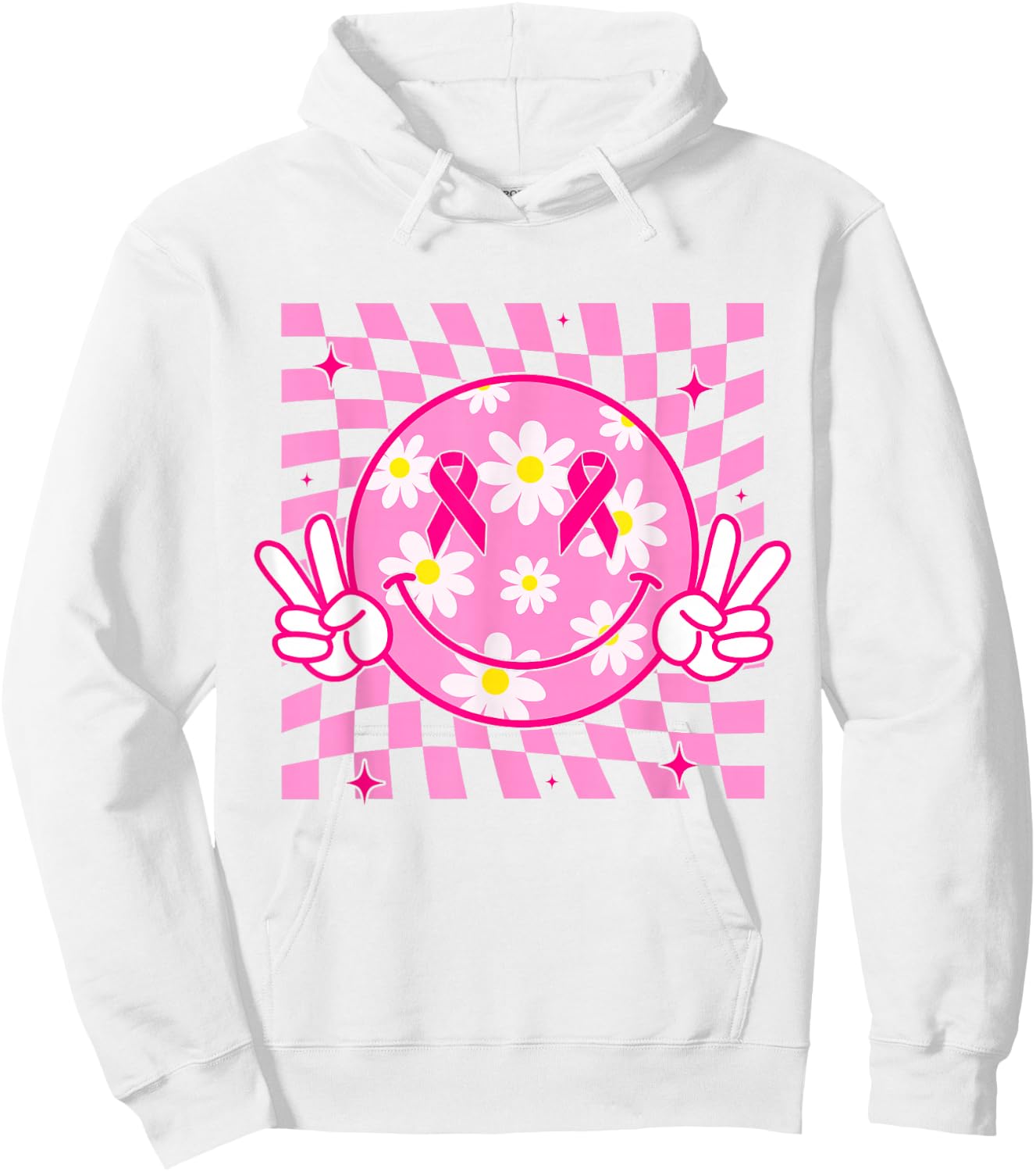 Breast Cancer Shirt Women Smile Face Breast Cancer Awareness Hoodie - Hoodie | White