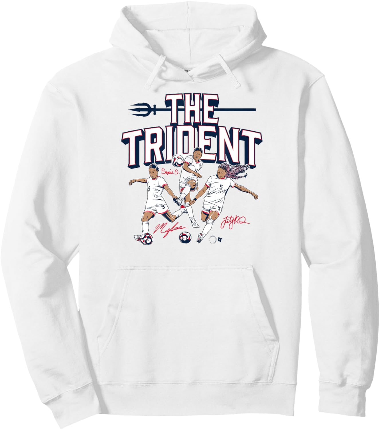 Swanson, Rodman, & Smith - The Trident - USA Women's Soccer Hoodie - Hoodie | White