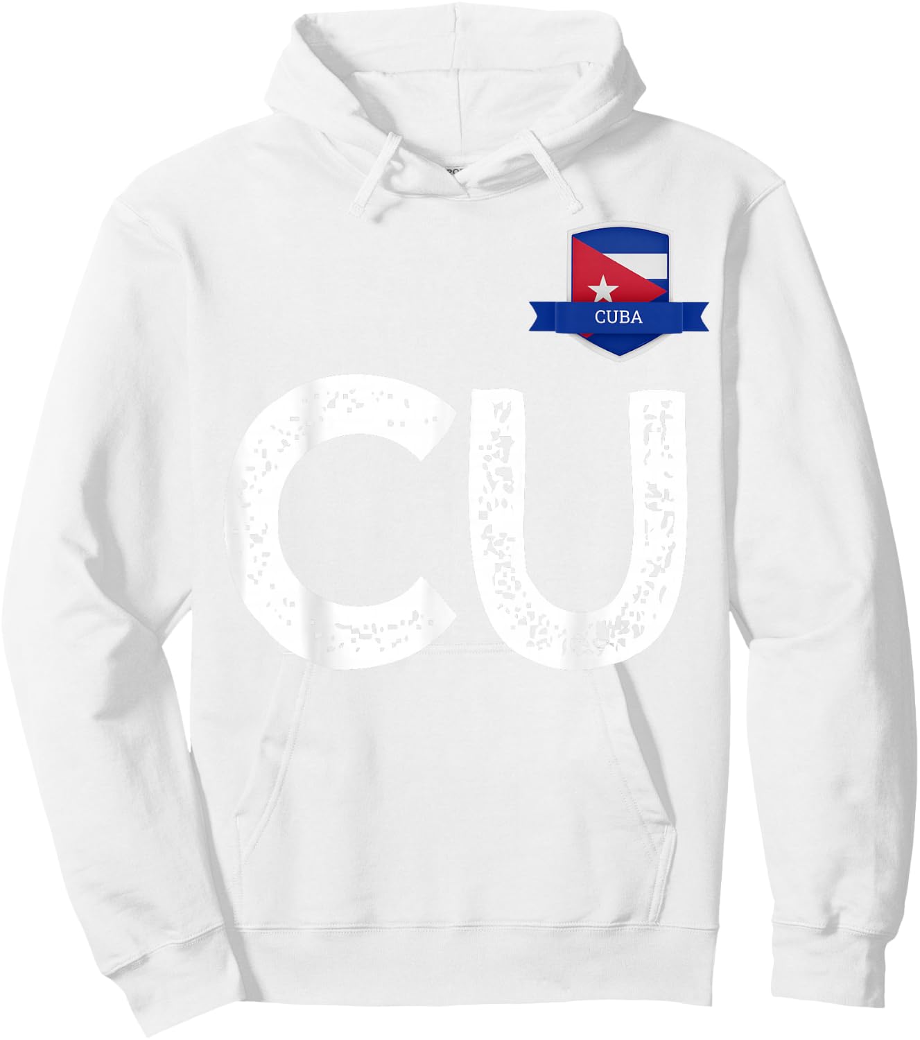 Cuba Human-Flag Letter C and U Cuban Hoodie - Hoodie | White