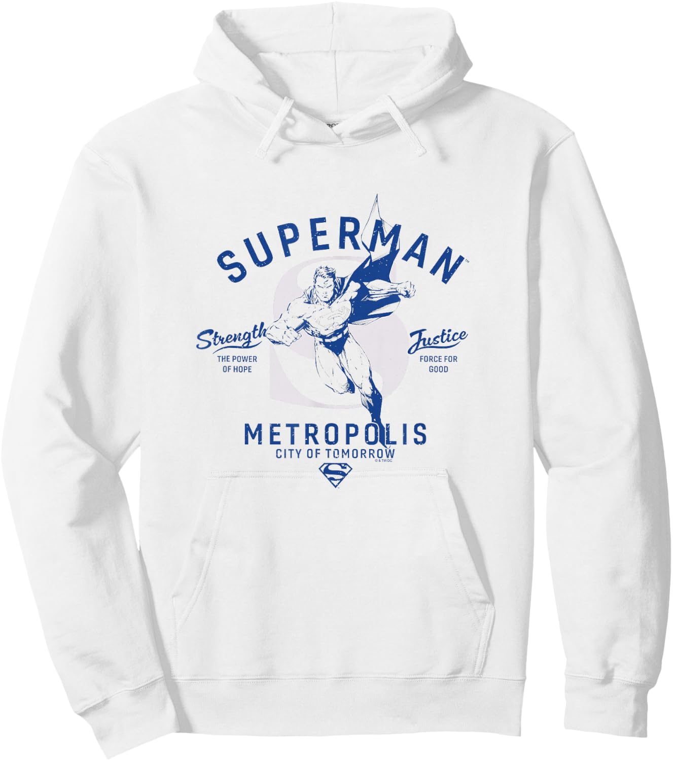 DC Comics Superman Metropolis City Of Tomorrow Vintage Logo Hoodie - Hoodie | White