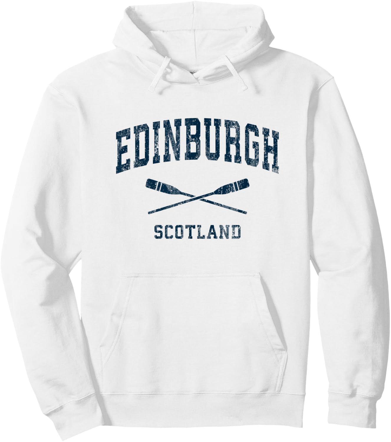 Edinburgh Scotland Vintage Nautical Paddles Sports Oars Hoodie - Hoodie | White