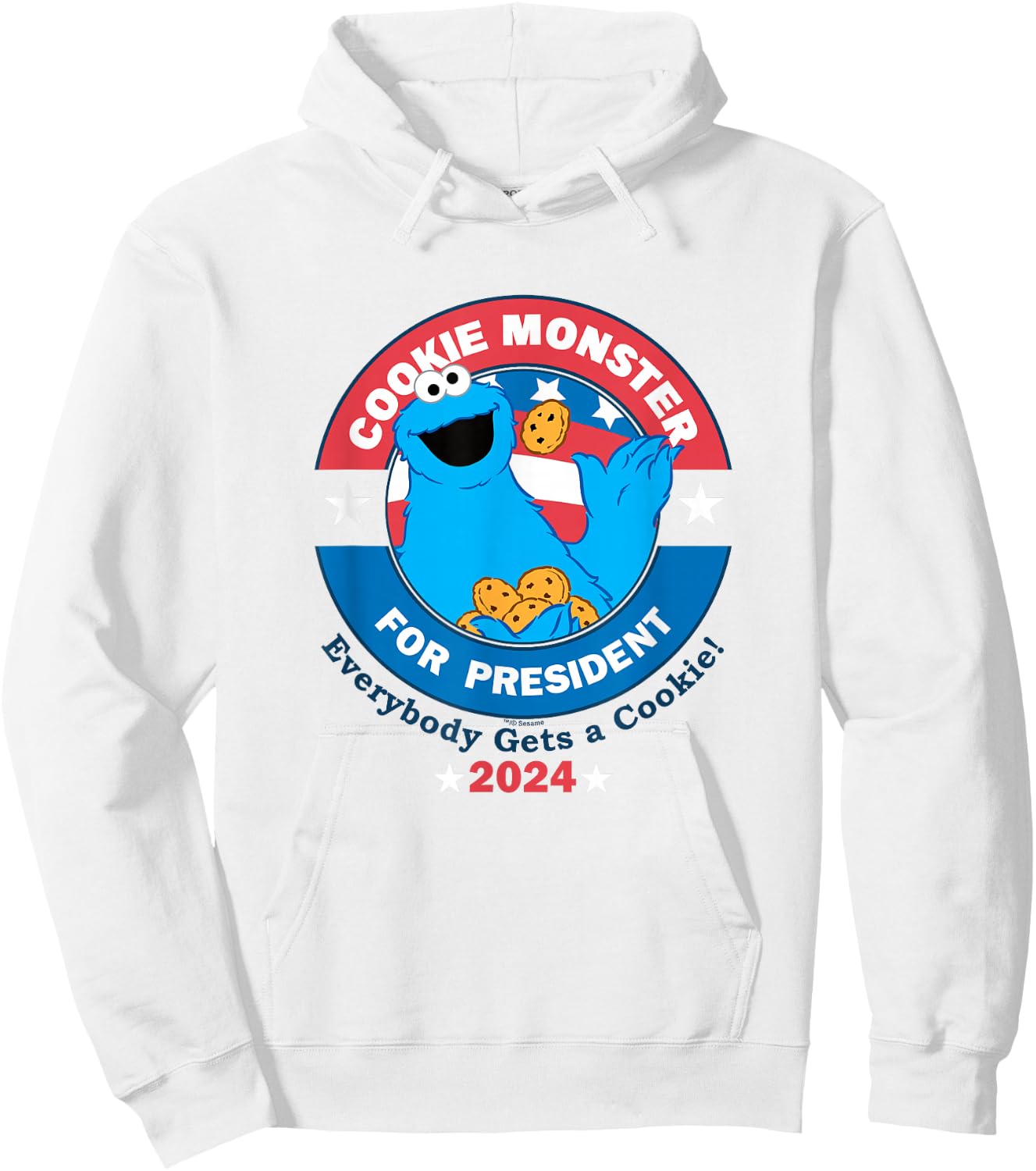 Sesame Street Cookie Monster for President Hoodie - Hoodie | White