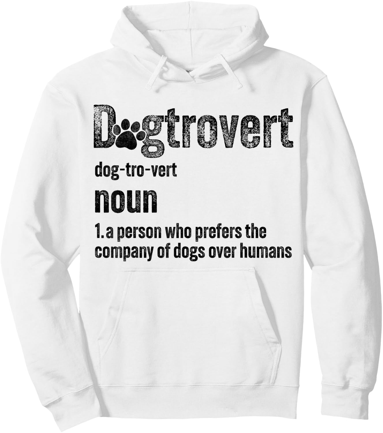 Dogtrovert Definition Funny Vintage Dog Lover Women Men Kids Hoodie - Hoodie | White