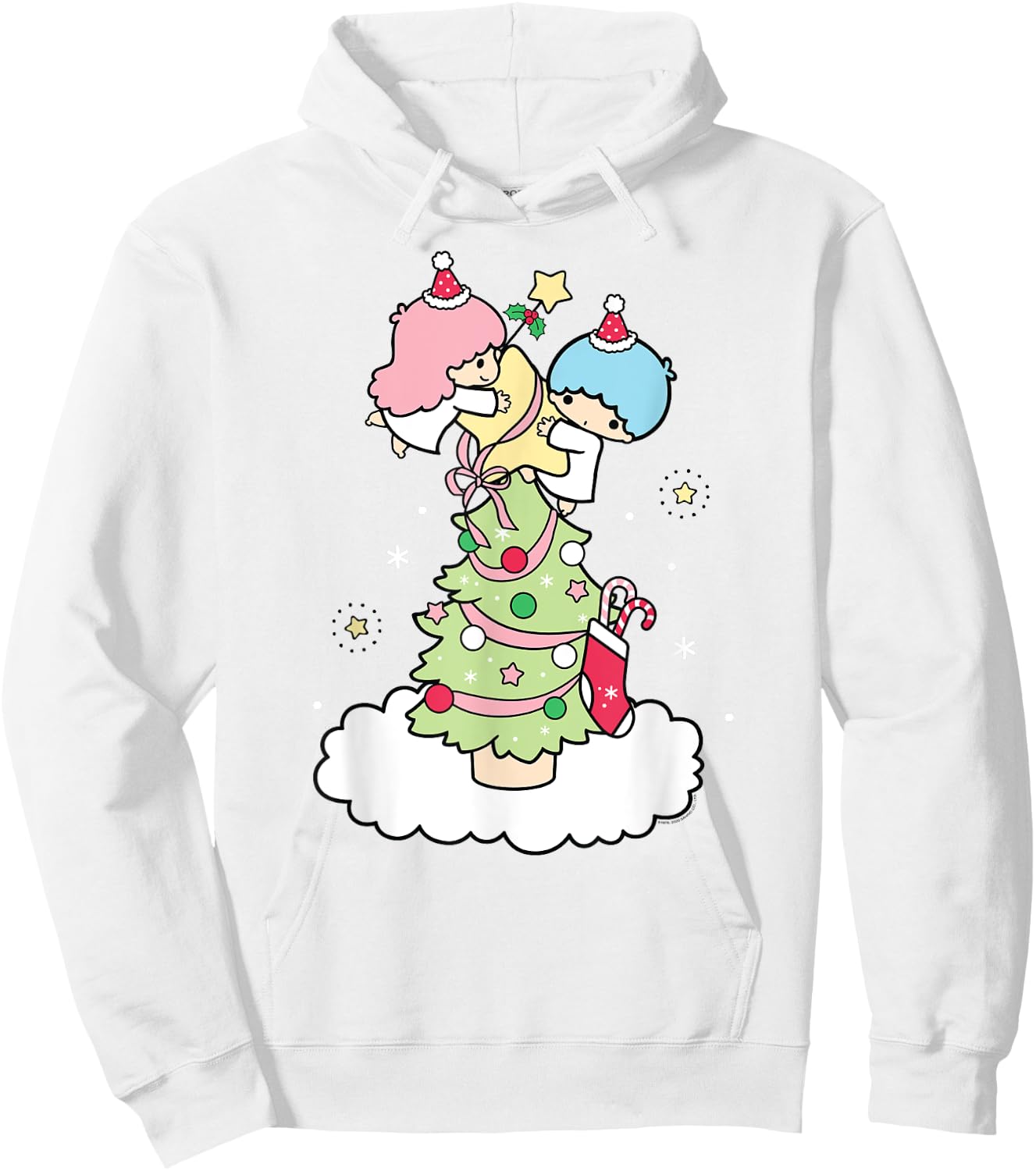 Little Twin Stars Christmas Tree Hoodie - Hoodie | White