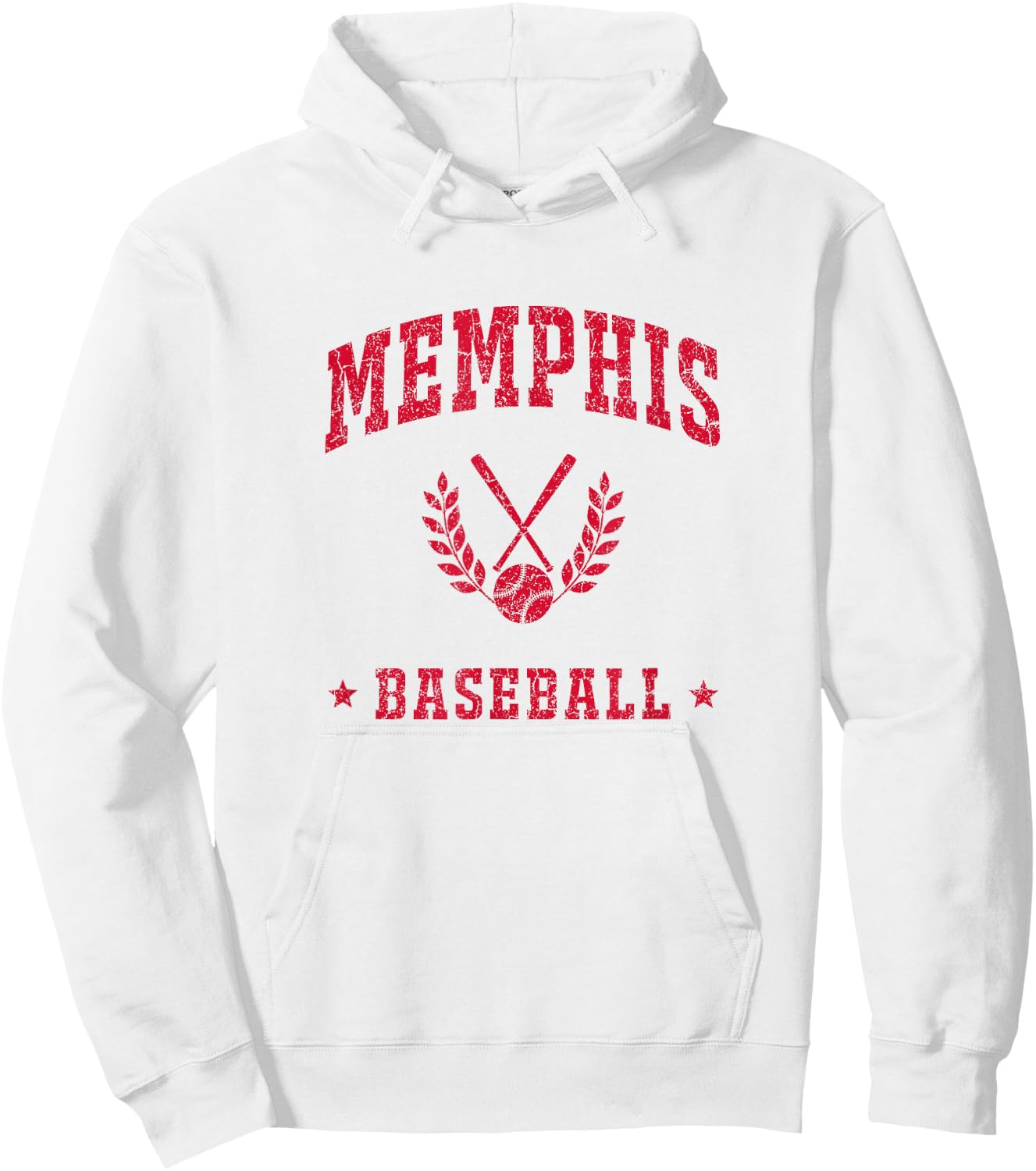 Memphis Baseball Vintage Gameday Retro Baseball Lover Hoodie - Hoodie | White