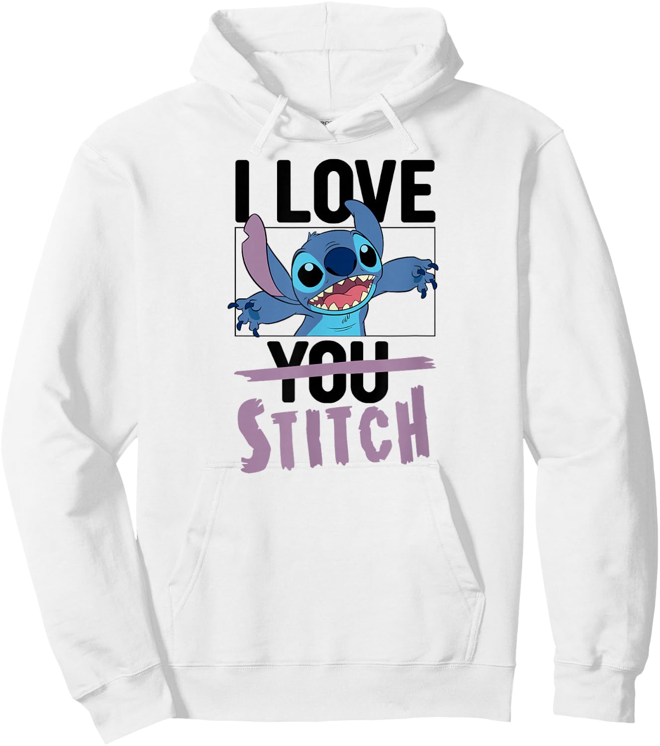 Lilo & Stitch - Valentines Day I Love Stitch Hoodie - Hoodie | White