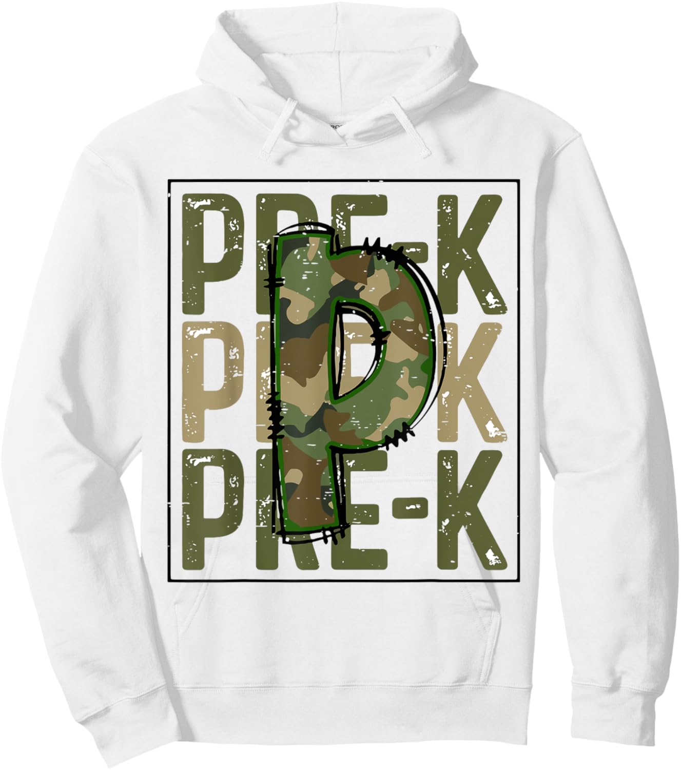 Cute Camo Pre K Back To School Funny Teacher Kid Preschool Hoodie - Hoodie | White