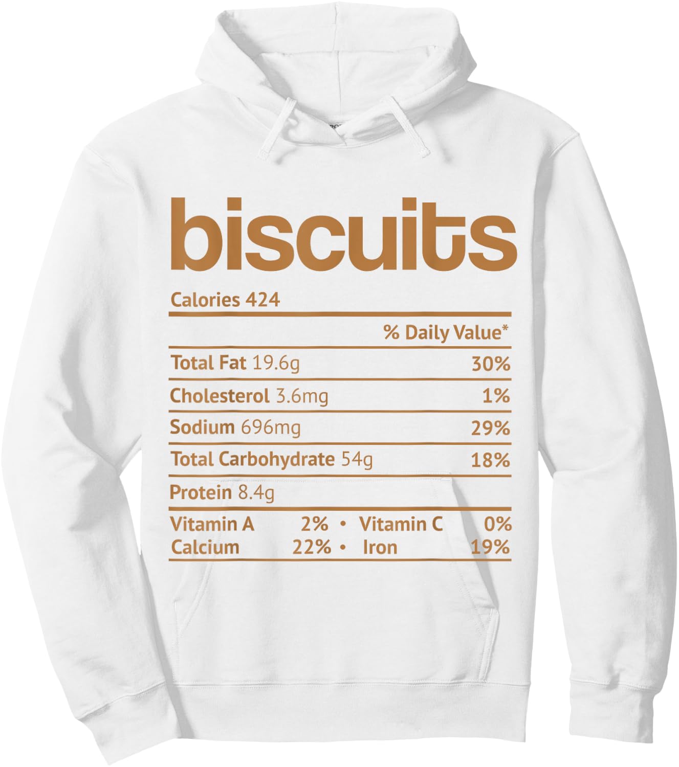 Biscuits Nutrition Facts Funny Thanksgiving Christmas Food Hoodie - Hoodie | White