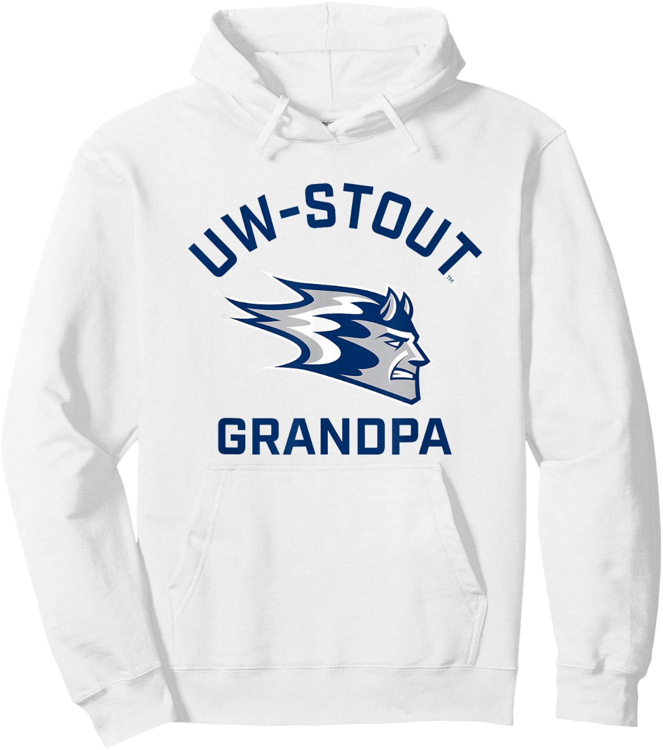 University of Wisconsin-Stout Blue Devils Arched Grandpa Hoodie - Hoodie | White