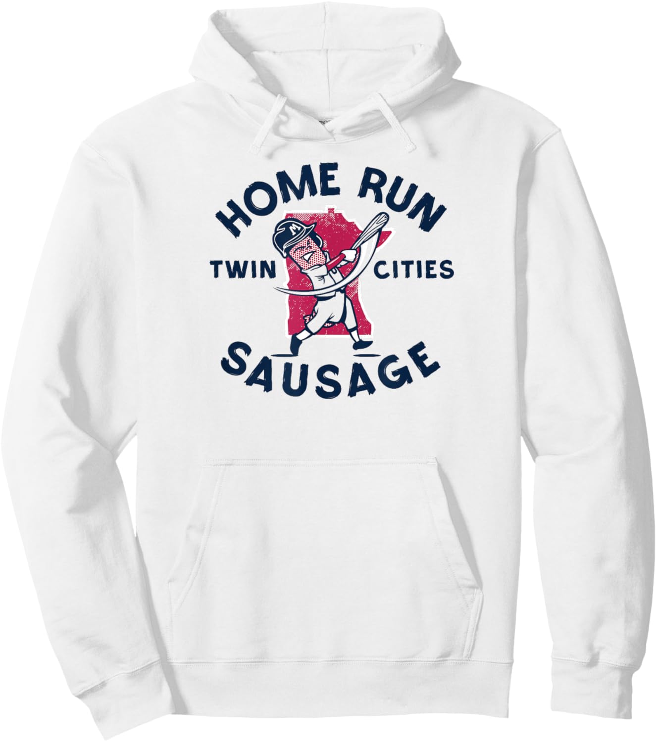 Home Run Sausage (Gray) - Minnesota Baseball Hoodie - Hoodie | White