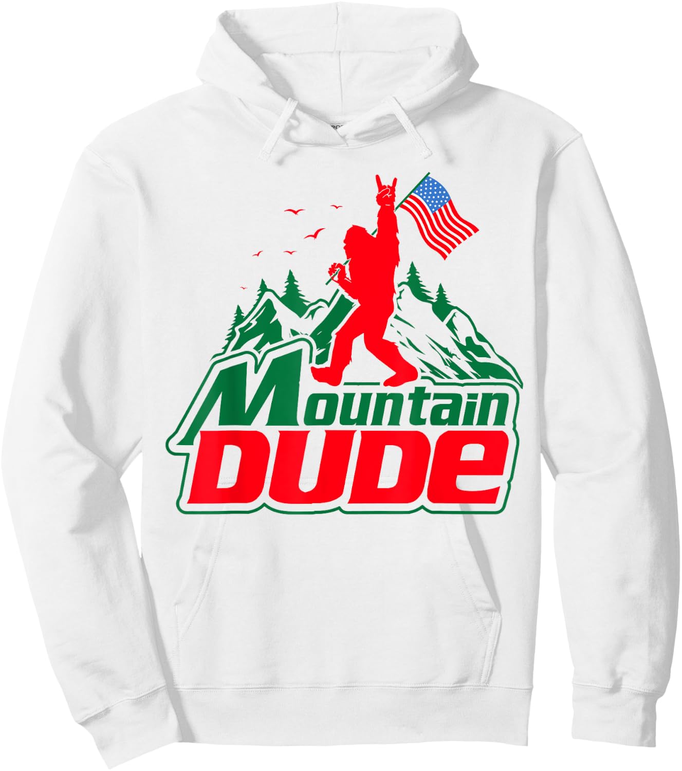 Mountain Dude Funny Bigfoot Sasquatch Hiking Gifts Men Women Hoodie - Hoodie | White