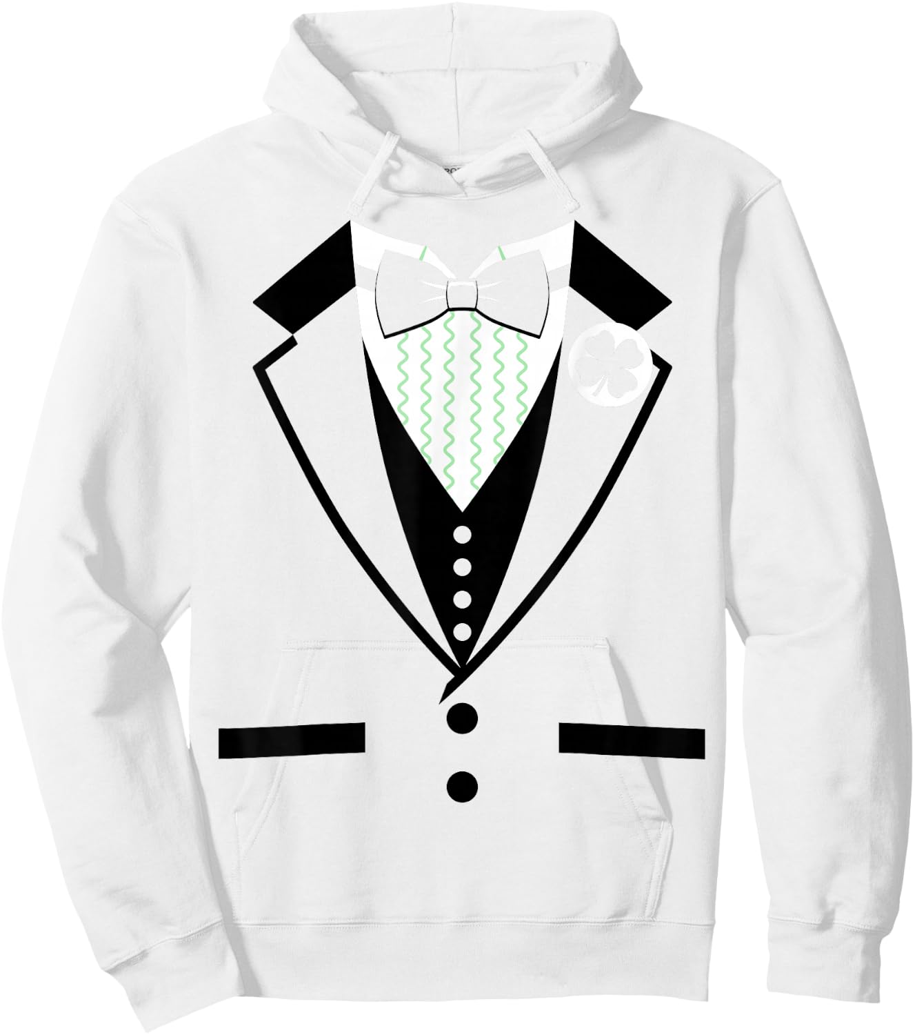 Leprechaun Costume Tuxedo Funny St. Patrick's Day Hoodie - Hoodie | White