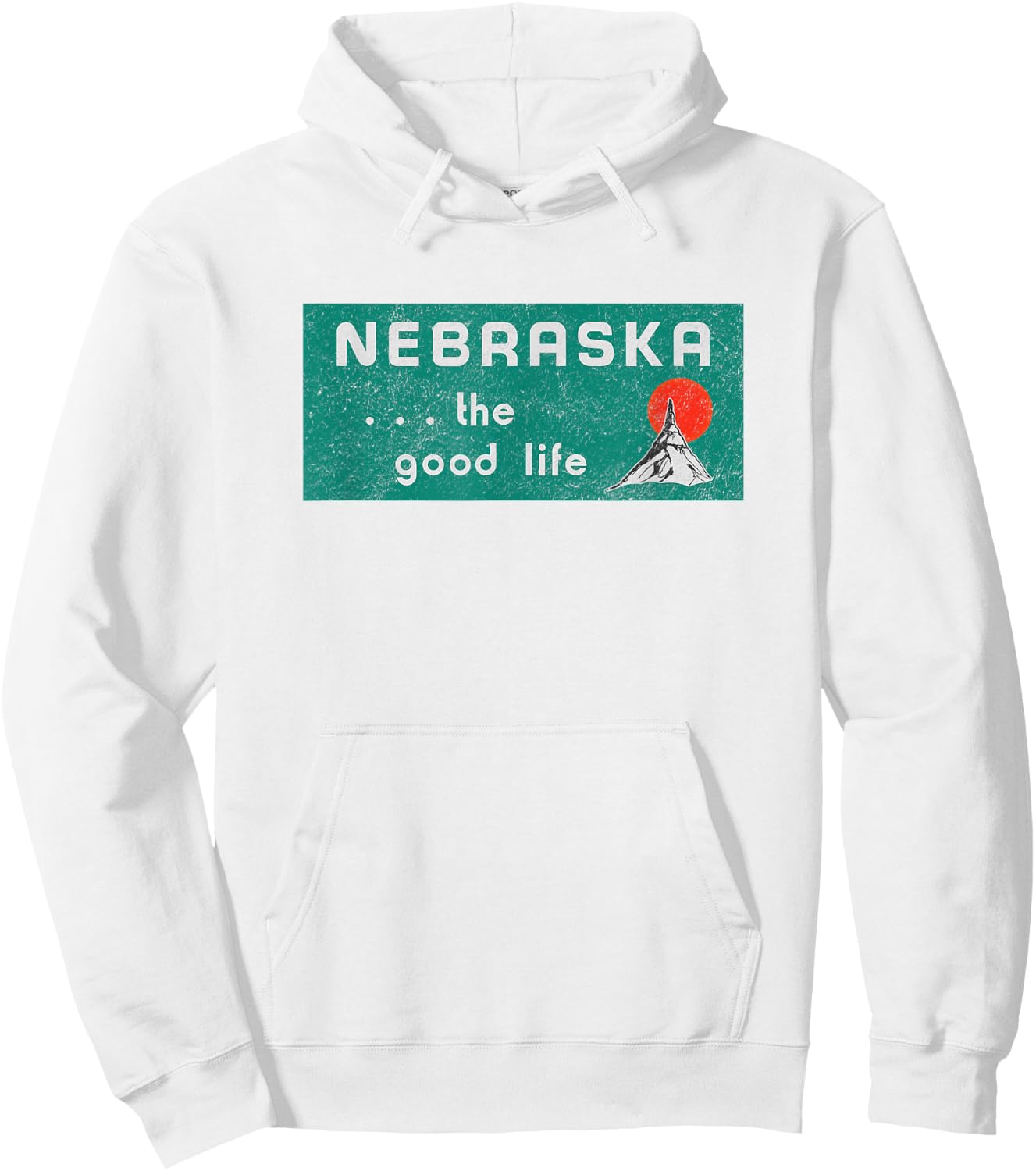 Nebraska The Good Life Vintage Distressed Hoodie - Hoodie | White