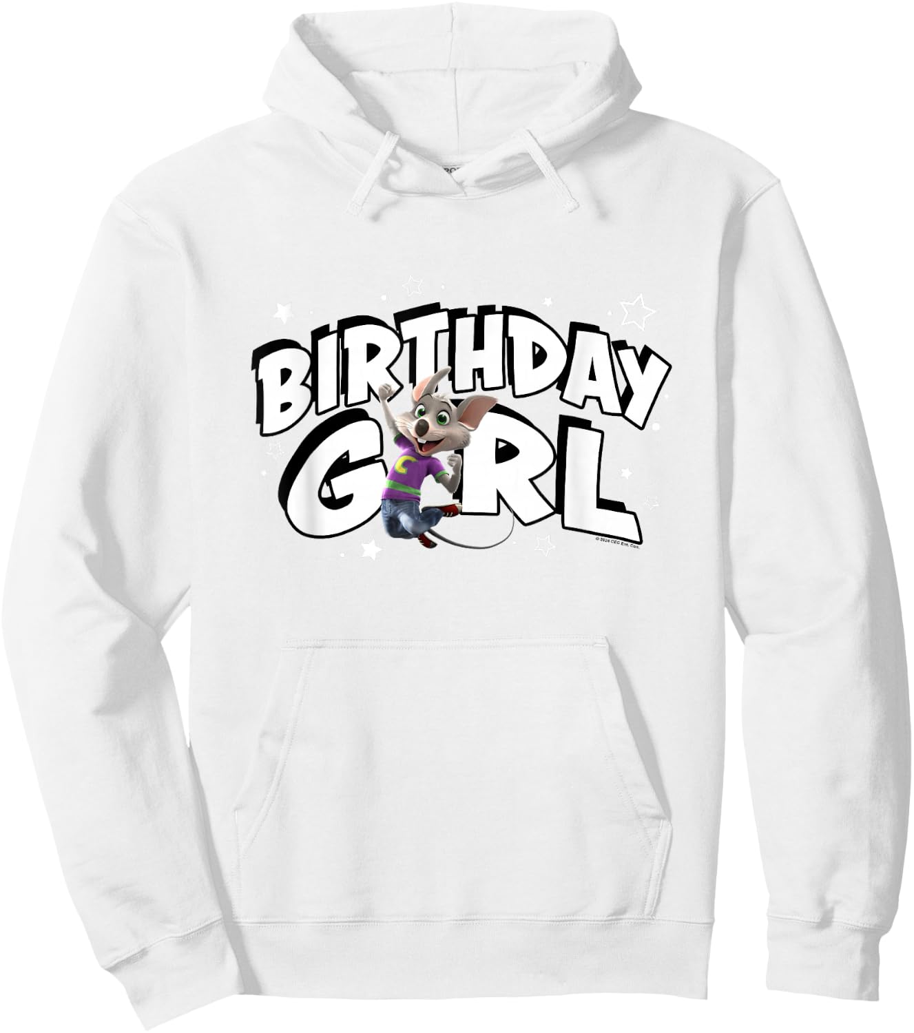 Chuck E. Cheese Birthday Girl Celebration Chuck Logo Hoodie - Hoodie | White