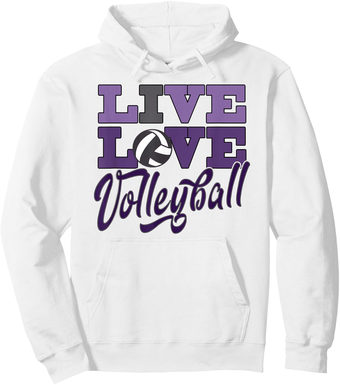 Purple Volleyball Love Shades of Purple Teen Practice Hoodie - Hoodie | White