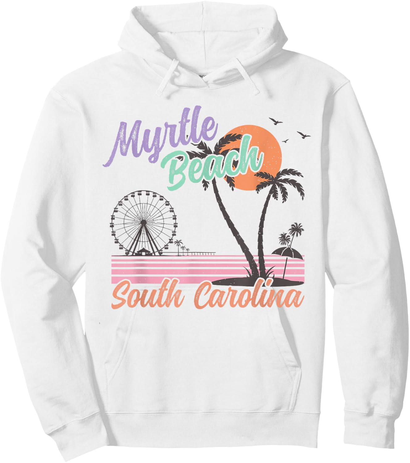 Vintage Myrtle Beach South Carolina Souvenir Hoodie - Hoodie | White