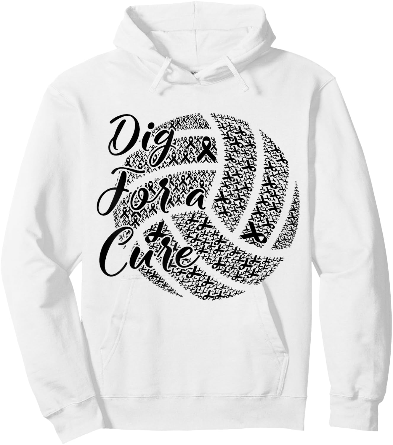 Dig For A Cure Breast Cancer Awareness Volleyball Pink Hoodie - Hoodie | White