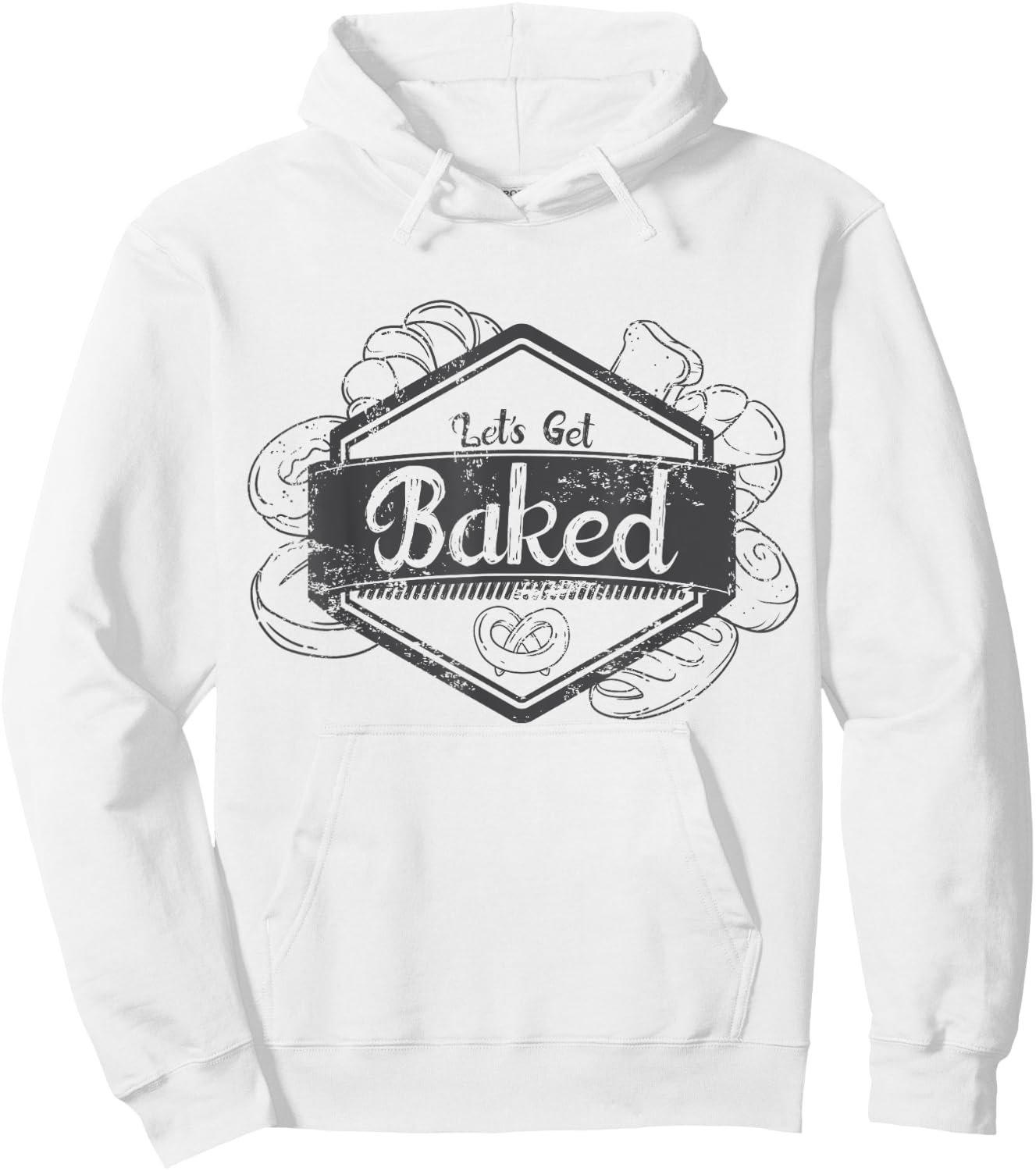 "Let's Get Baked" Funny Baking T Shirt for Bakers Light Hoodie - Hoodie | White