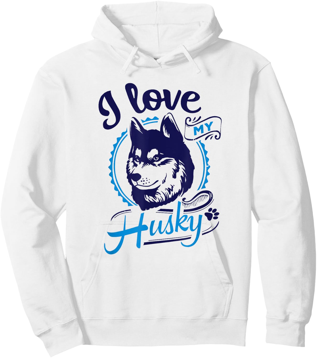 I Love My Husky - Saying Siberian Puppy Animal Paw Dogs Gift Hoodie - Hoodie | White