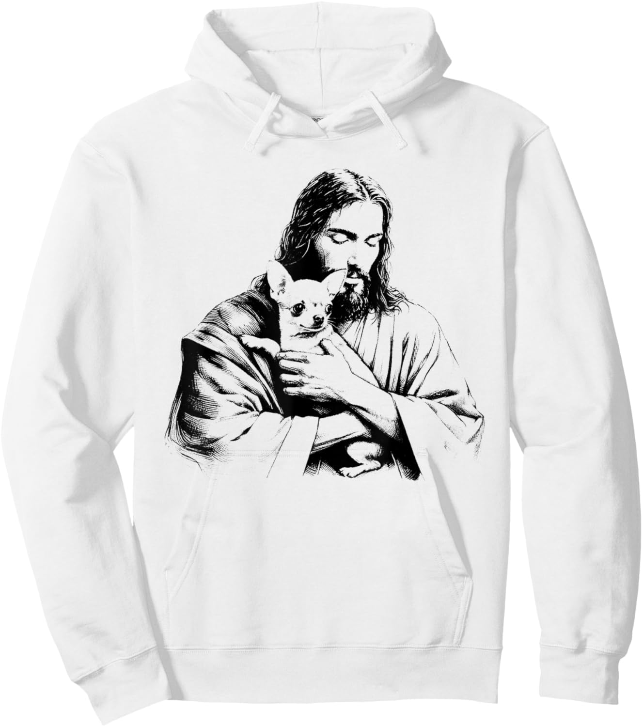 Jesus Chihuahua Dog - Funny Christian Religious Dog Lover Hoodie - Hoodie | White