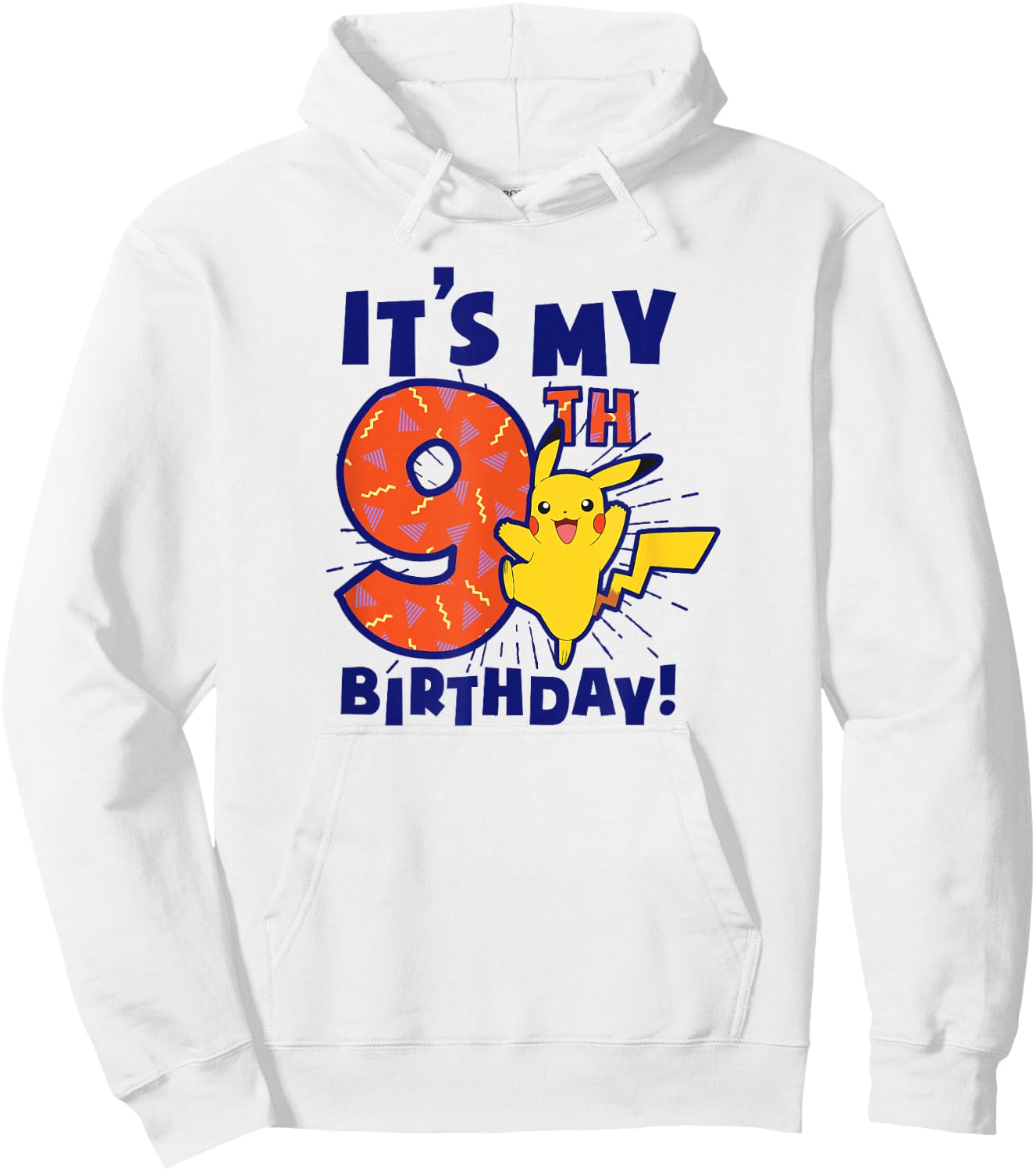 Pokémon Pikachu It's My 9th Birthday Awesome Celebration Hoodie - Hoodie | White