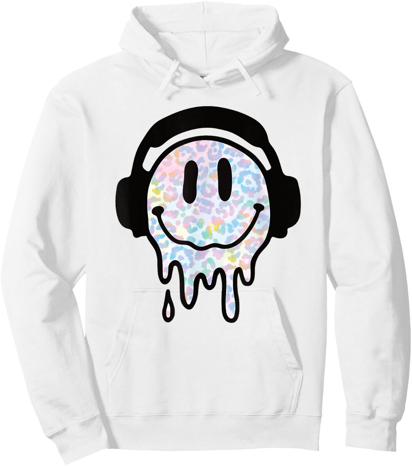 Melting Yellow Smile Funny Smiling Melted Dripping Face Cute Hoodie - Hoodie | White