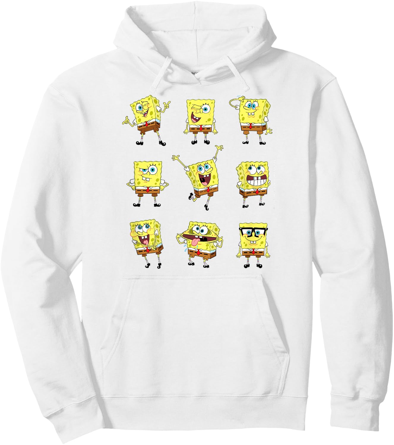 SpongeBob SquarePants - Different Poses Character Grid Hoodie - Hoodie | White