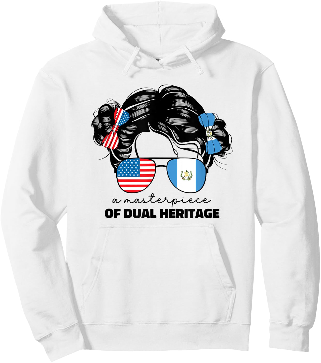Half Guatemalan And American Guatemala Usa Flag Kids Girls Hoodie - Hoodie | White