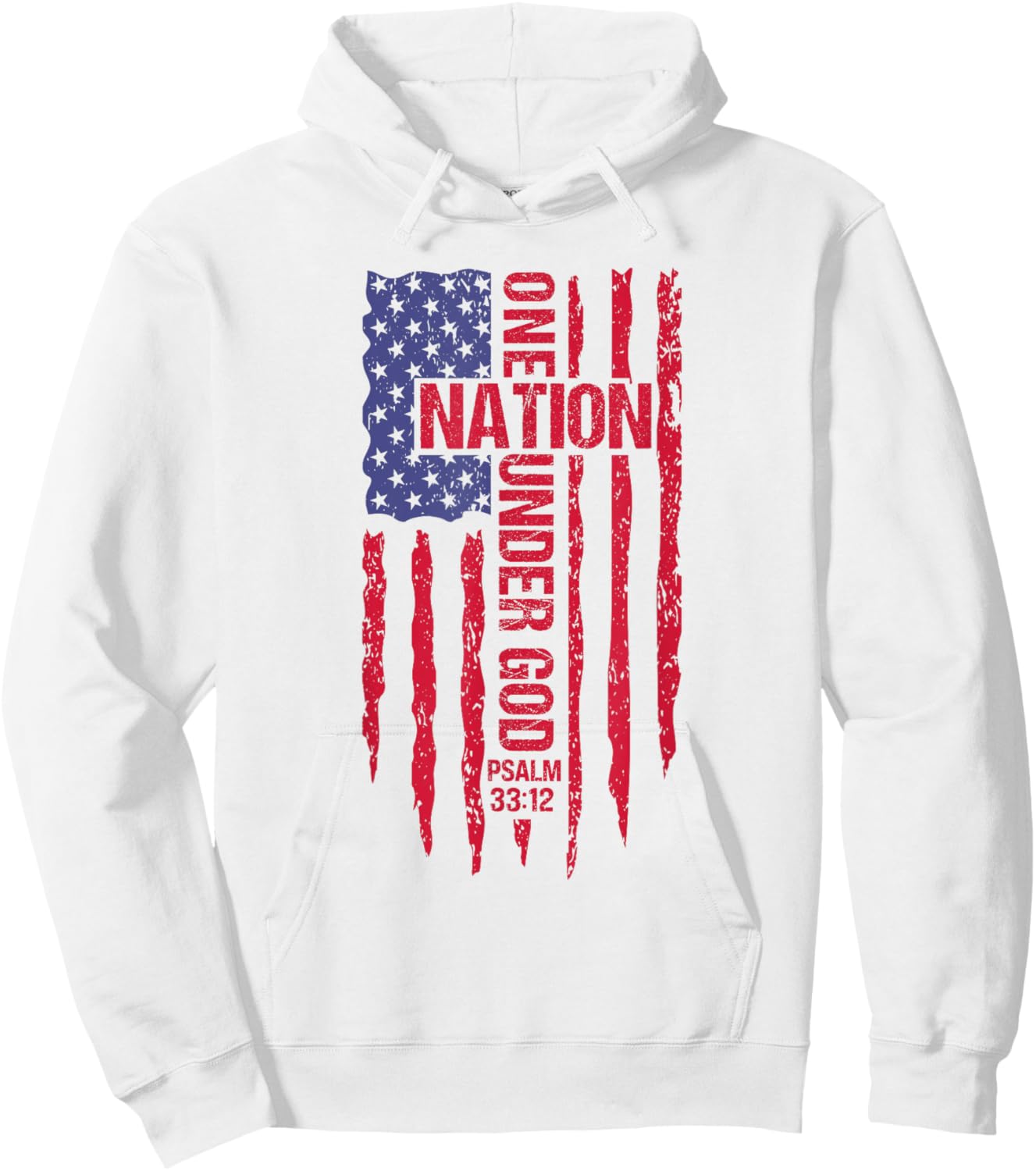 One Nation Under God American Flag Patriotic Christian Hoodie - Hoodie | White