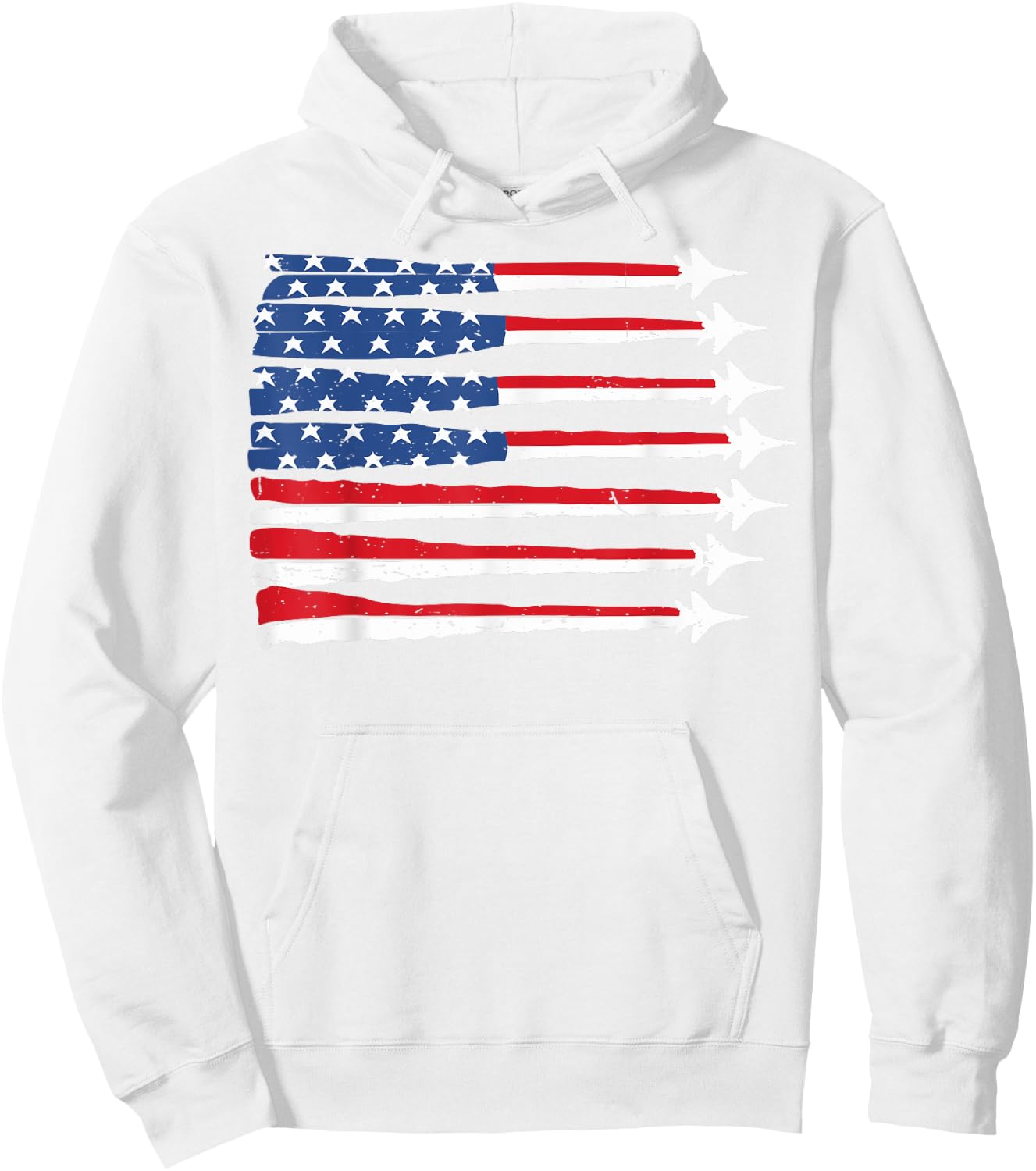 4th of July USA Flag Fighter Jet Patriotic Baby Boy Toddler Hoodie - Hoodie | White