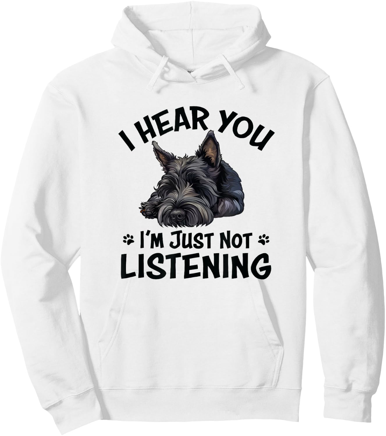 Cute Hear You Listening Scottish Terrier Lover Hoodie - Hoodie | White