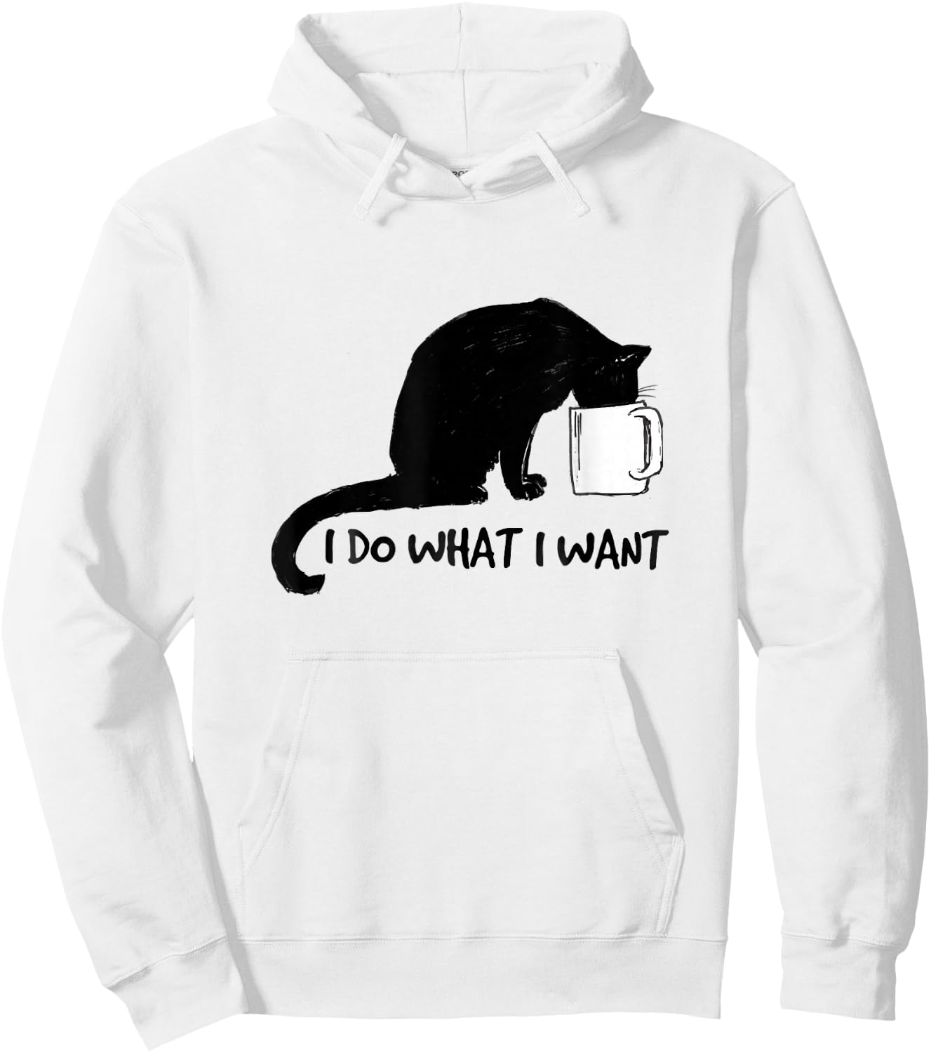 Black Cat Do What I Want Red Cup Funny My Cat Hoodie - Hoodie | White
