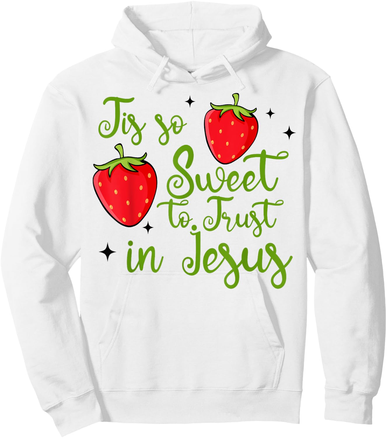 So Sweet To Trust Jesus Retro Strawberry Christian Faith Hoodie - Hoodie | White