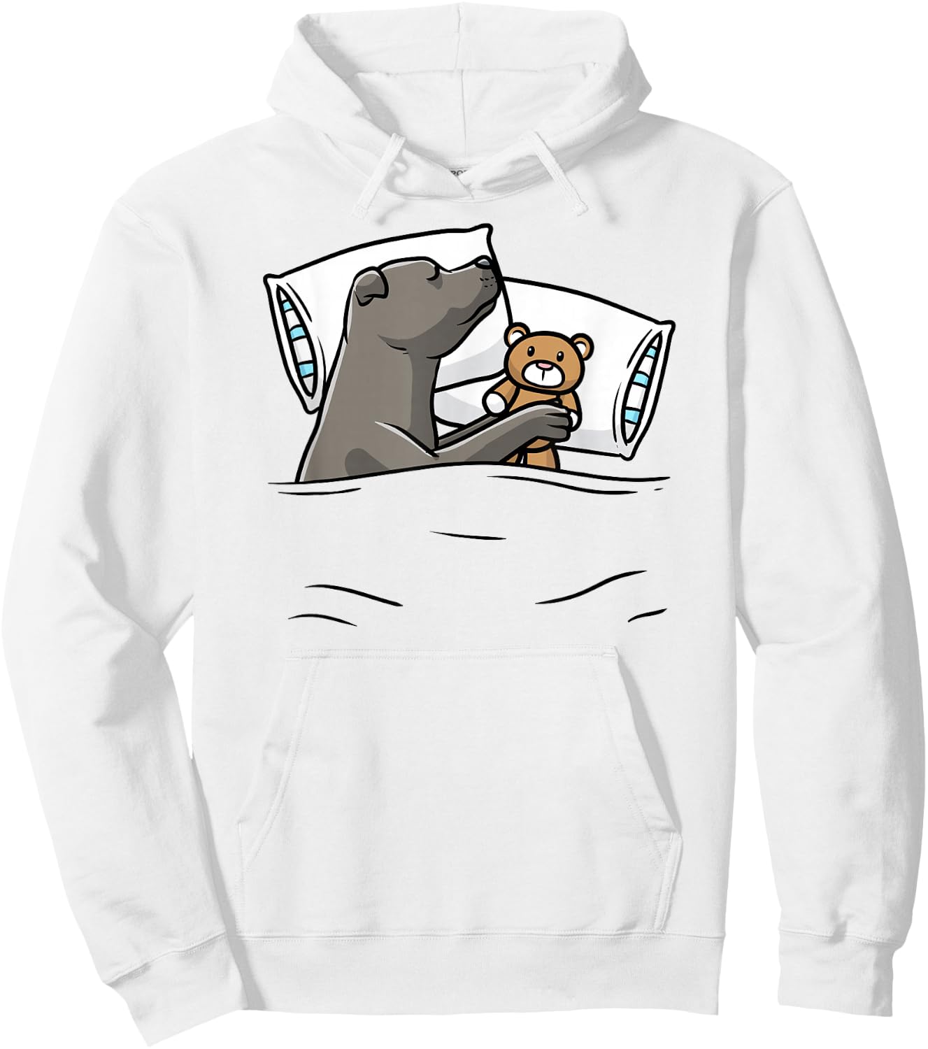 Sleeping Staffordshire Bull Terrier Dog Staffy Women Girls Kids Hoodie - Hoodie | White