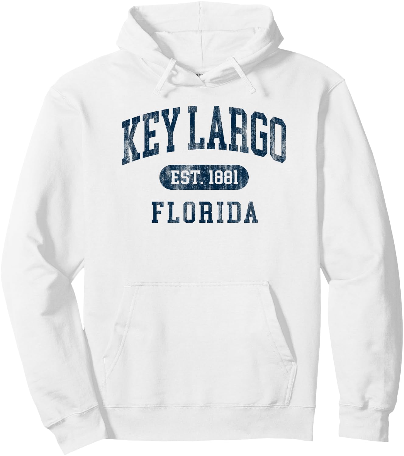 Vintage Key Largo Florida Souvenir Est 1881 Hoodie - Hoodie | White