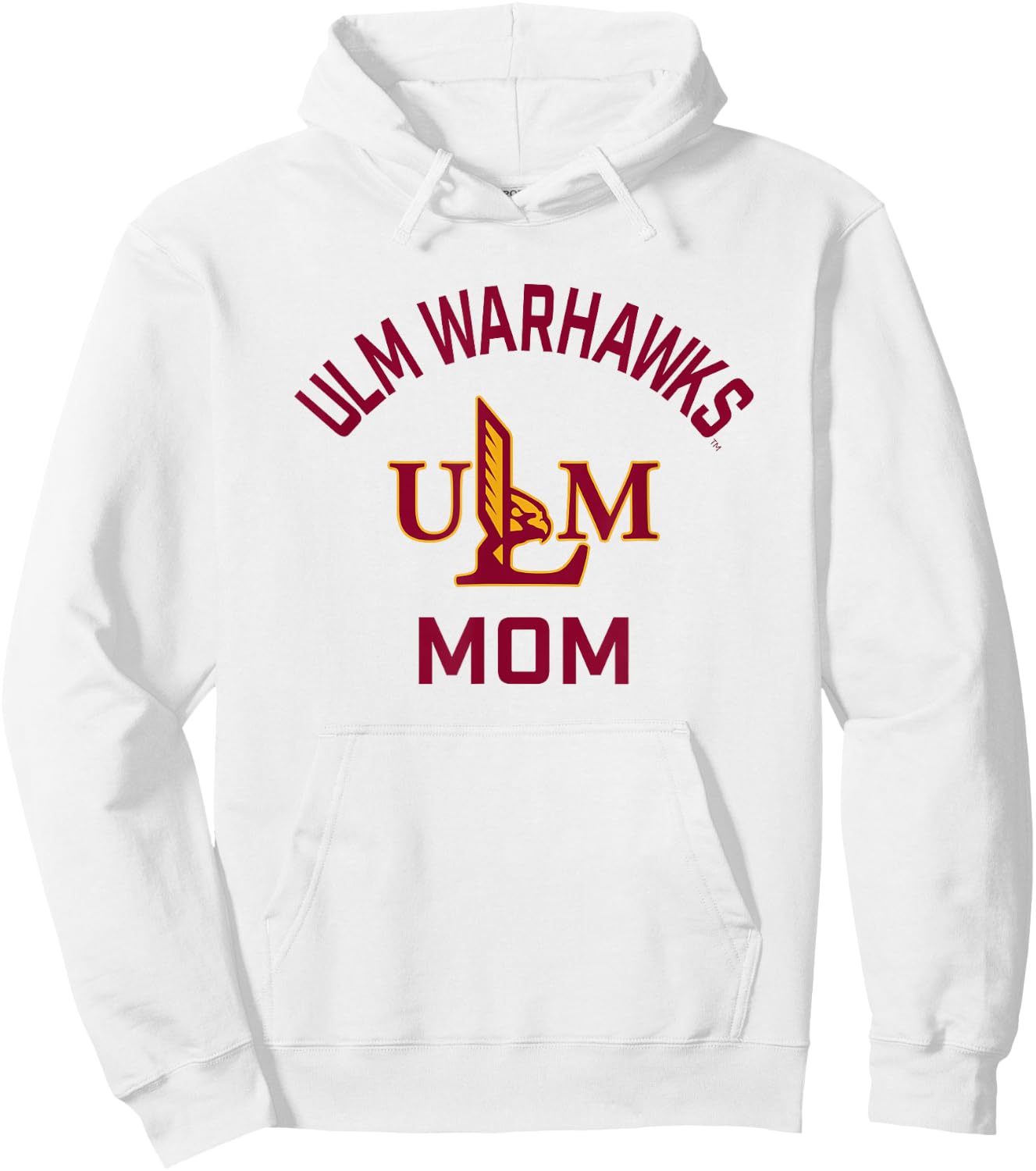 Louisiana Monroe ULM Warhawks Arched Mom Hoodie - Hoodie | White