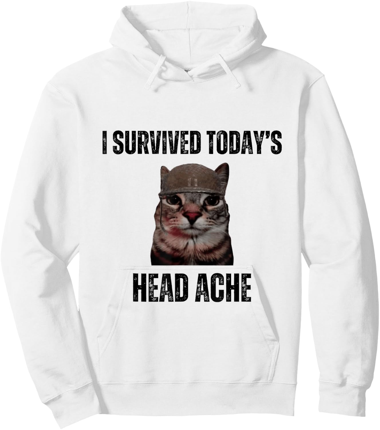 Funny I Survived Today's Head Ache Joke Hoodie - Hoodie | White